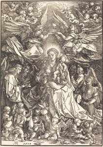 Jomfruen omgivet af mange engle af Albrecht Dürer