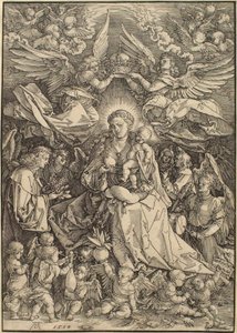 Jomfruen omgivet af mange engle af Albrecht Dürer