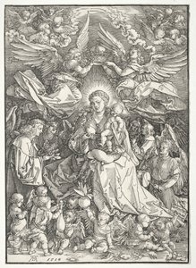 Jomfruen omgivet af mange engle, 1518. af Albrecht Dürer