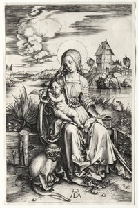 Jomfruen og barnet med en abe af Albrecht Dürer