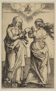Jomfruen og barnet med spædbarnet Kristus og Sankt Anne, ca. 1500. af Albrecht Dürer