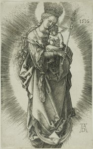 Jomfruen på en halvmåne med en krone af stjerner og et scepter af Albrecht Dürer
