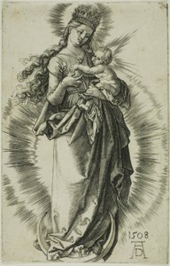 Jomfruen på Halvmånen med en krone af stjerner af Albrecht Dürer