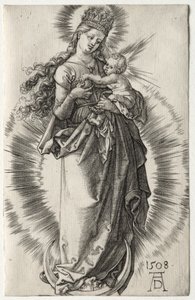 Jomfruen med en stjernekrone, 1508. af Albrecht Dürer