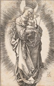 Jomfruen med en krone af stjerner og et scepter, 1516. af Albrecht Dürer