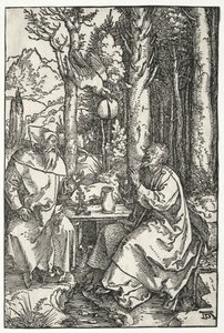 St. Anthonys besøg hos St. Paul Eremit, ca. 1504. af Albrecht Dürer