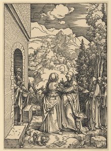 Marias besøg hos Elisabeth, fra Jomfru Marias liv af Albrecht Dürer