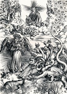 Kvinden iklædt solen og den syvhovedede drage, 1498 1906 af Albrecht Dürer