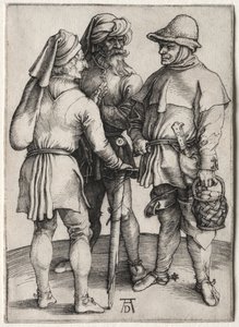 Tre bønder i samtale, ca. 1497. af Albrecht Dürer