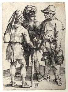 Tre landsbyboere i samtale, ca. 1497 af Albrecht Dürer
