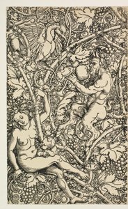 To designs til gobelin med satyrfamilie af Albrecht Dürer