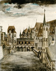 Udsigt over slottets gårdsplads af Albrecht Dürer