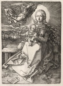 Jomfru kronet af en engel, 1520. af Albrecht Dürer