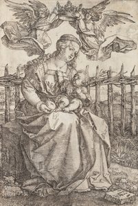 Jomfru Maria kronet af to engle, 1518 af Albrecht Dürer