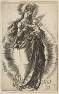 Jomfru på en halvmåne med en stjernekrone, 1508. af Albrecht Dürer