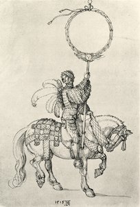Ung rytter som kranseholder af Albrecht Dürer