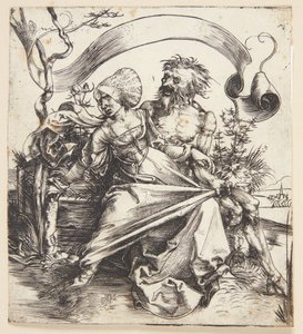 Ung kvinde angrebet af døden af Albrecht Dürer