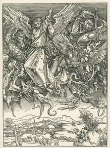 Ærkeenglen Michael kæmper mod dragen. Johannes