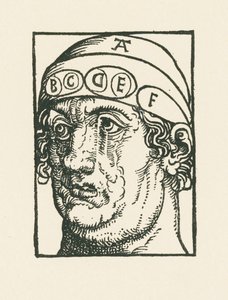 Caput pysicum - Hoved med henblik på studiet af frenologi af Albrecht Dürer or Duerer