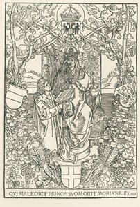 Celtes præsenterer sit værk for kejser Maximilian, trykt for Sodalitas Celtica, Nürnberg af Albrecht Dürer or Duerer