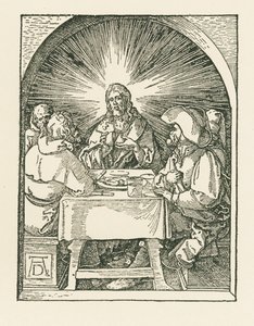 Kristus og disciplene ved Emmaus, ca. 1510 (træsnit) af Albrecht Dürer or Duerer