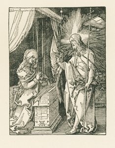 Kristus viser sig for sin mor, ca. 1510 (træsnit) af Albrecht Dürer or Duerer