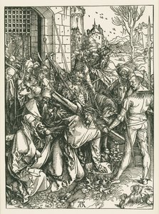 Kristus bærer korset, ca. 1498-99 (træsnit) af Albrecht Dürer or Duerer