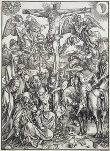 Kristus på korset (Den store lidenskab) (gravering) af Albrecht Dürer
