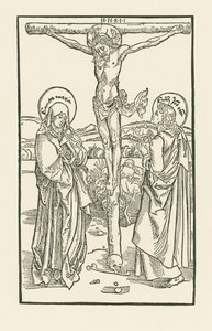 Kristus på korset med Jomfru Maria og Sankt Johannes af Albrecht Dürer or Duerer