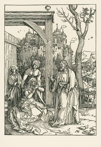 Kristus tager afsked med sin mor, ca. 1504 (træsnit) af Albrecht Dürer or Duerer