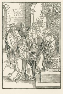 Conrad Celtes overrækker sin udgave af Roswitha-komedierne til kurfyrst Frederik af Sachsen af Albrecht Dürer or Duerer