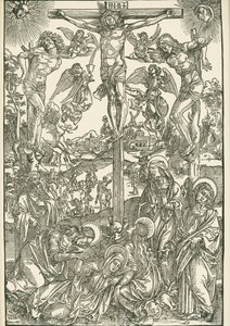 Korsfæstelse (Den store Golgata), ca. 1496-00 (træsnit) af Albrecht Dürer or Duerer
