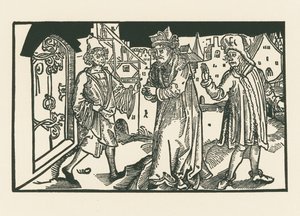 Davus, Simo og Chremes, ca. 1492-93 (træsnit) af Albrecht Dürer or Duerer