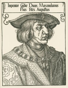 Kejser Maximilian I, ca. 1519 (træsnit) af Albrecht Dürer or Duerer