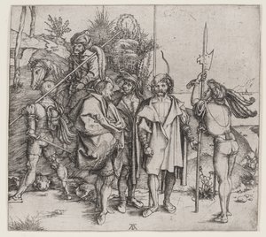 Five Soldiers and a Turk on Horseback, 1495-96dani af Albrecht Dürer