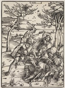 Hercules Conquering Cacus, ca. 1496 (træsnit) af Albrecht Dürer