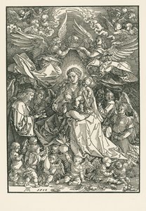 Jomfru Maria kronet af to engle af Albrecht Dürer or Duerer