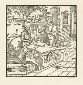 Mester Cato giver på sit dødsleje gode instruktioner til sin søn af Albrecht Dürer or Duerer