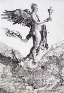 Nemesis (The Great Fortune) (gravering) (se også 73790) af Albrecht Dürer