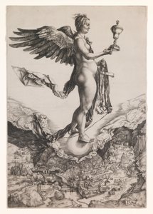Nemesis, c.1501-2 (engraving) af Albrecht Dürer or Duerer