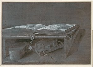 Open Book (penseltegning på brunt papir) af Albrecht Dürer or Duerer