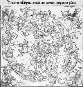 Et par kort over den nordlige og den sydlige himmelske halvkugle af Albrecht Dürer or Duerer
