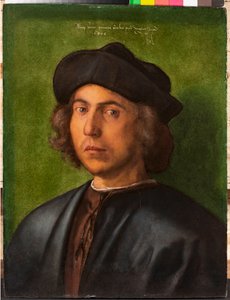 Portræt af en ung mand Maleri af Albrecht Durer (1471-1528) 1506 Genes, Musei di Strada Nuova af Albrecht Dürer
