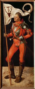 Højre fløj af Paumgartner-Altar: Sankt Eustace (maleri på lindetræ) af Albrecht Dürer or Duerer