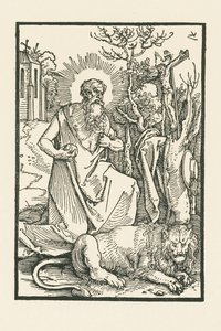 Sankt Hieronymus. Illustration til Lukas von Prag: Apologia. Trykt af Hieronymus Höltzel, Nürnberg. af Albrecht Dürer or Duerer