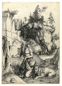 Sankt Jerome penitent, ca. 1497 (Burin-gravering) af Albrecht Dürer
