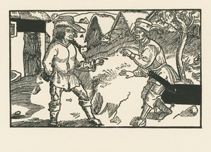 Syrus og Chremes, ca. 1492-93 (træsnit) af Albrecht Dürer or Duerer