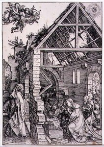 Tilbedelse af hyrderne (træsnit) af Albrecht Dürer
