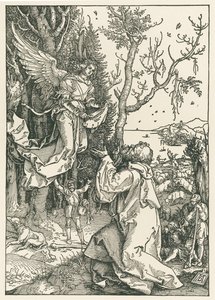 Englen, der bringer budskabet til Joachim, ca. 1504 (træsnit) af Albrecht Dürer or Duerer