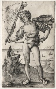 Den burgundiske fanebærer, ca. 1500 (gravering) af Albrecht Dürer or Duerer